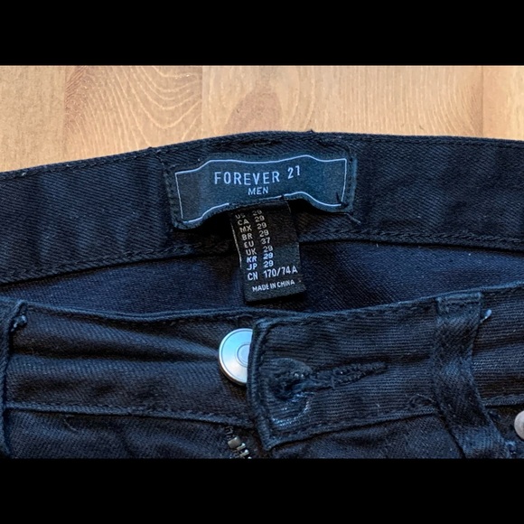 Forever21 Mens Black Skinny Jeans, Size 29 - Picture 2 of 2